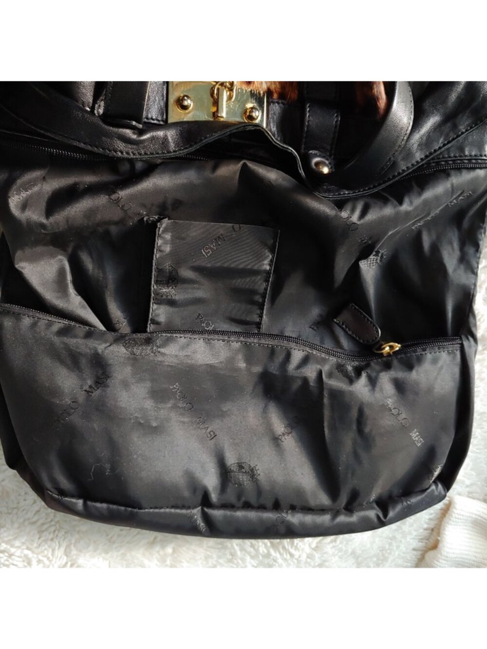 Paolo Masi Italian Leather Calf Hair Animal Print Handbag Mob Wife Loud Luxury - Picture 15 of 16